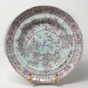 3 x Adams Calyx Ware Singapore Bird 10" Dinner Plates Older Red Backstamp